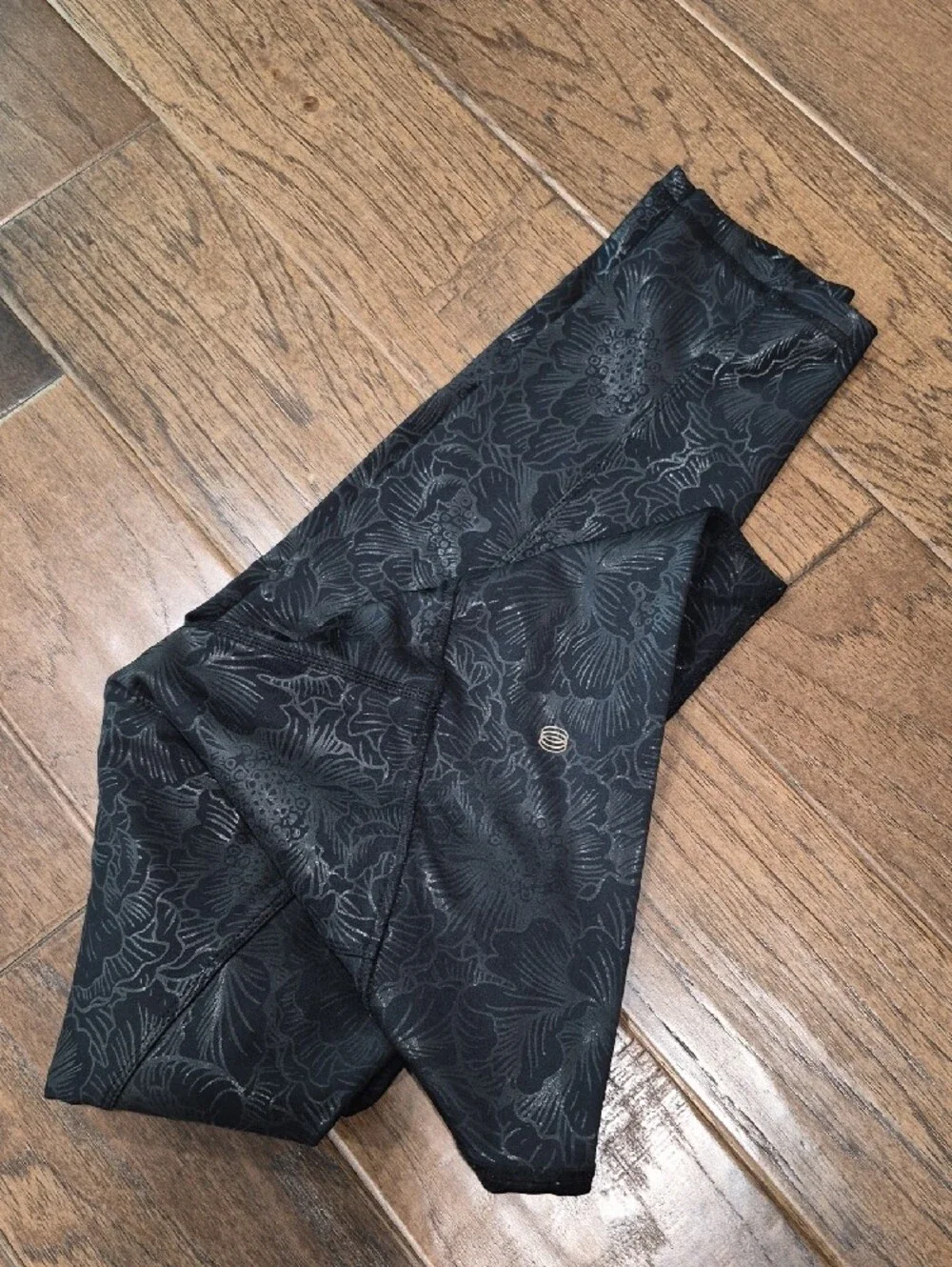 Balance Collection Black Tonal Floral High-Rise Leggings